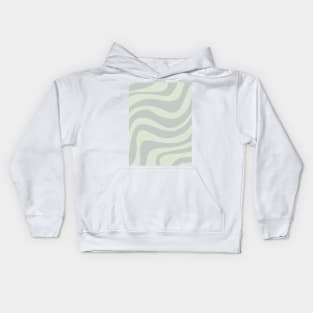 Green wavy pattern Kids Hoodie